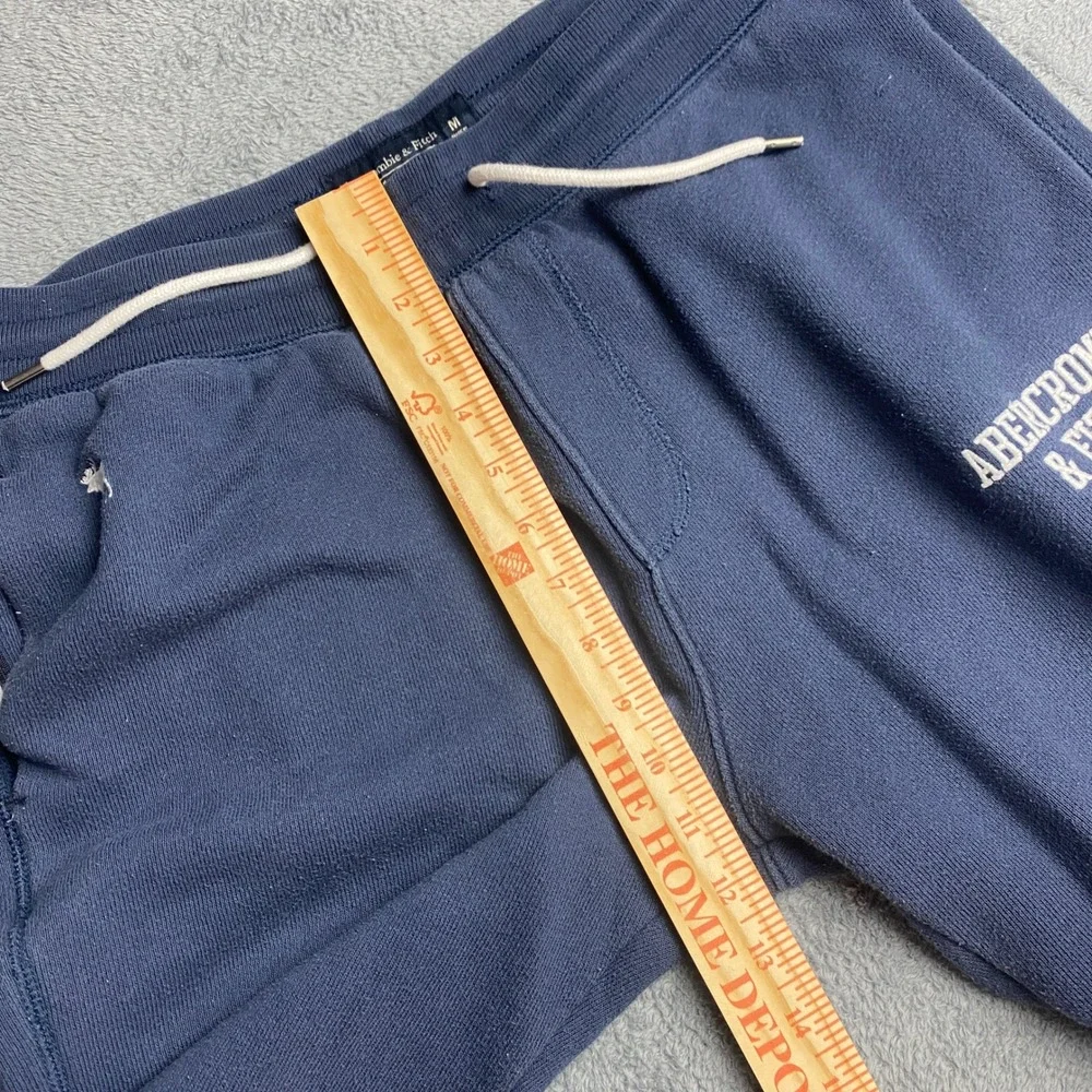 Abercrombie & Fitch Sweatpants Mens Medium Soft A&F Fleece Navy Blue Logo